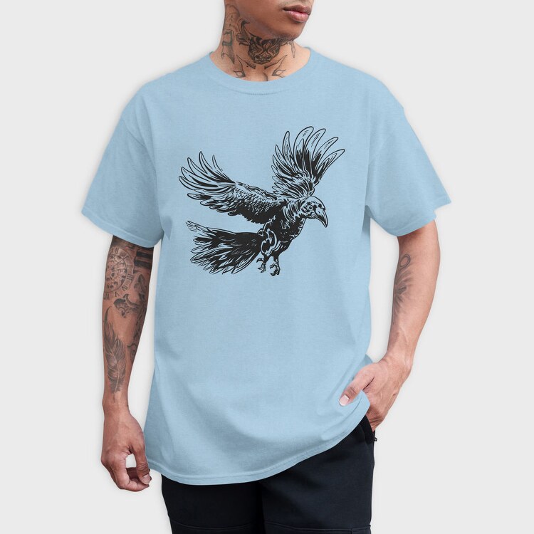 Raven Bird Animal Flying Flight, Tricou Barbati (Unisex)