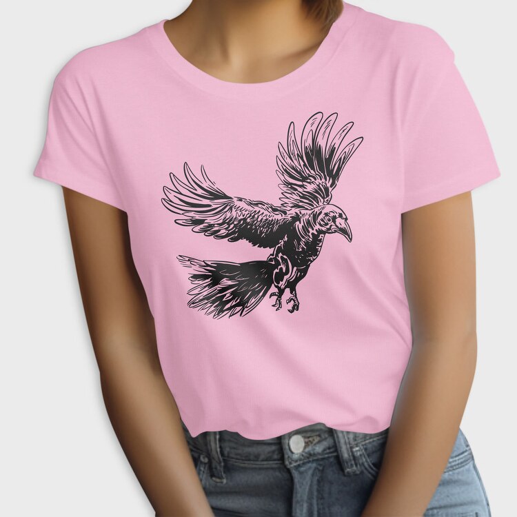 Raven Bird Animal Flying Flight, Tricou Femei