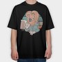 Sloth Animal With Beer Cartoon, Tricou Oversize Barbati (Unisex)
