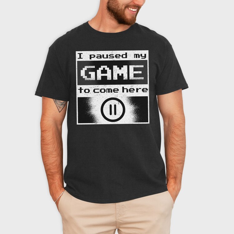 Paused Gamer, Tricou Barbati (Unisex)