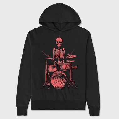 Hanorac Barbati (Unisex), Red Skeleton Drummer