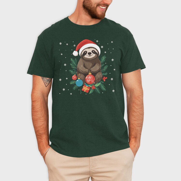 Sloth Christmas Tote, Tricou Barbati (Unisex)