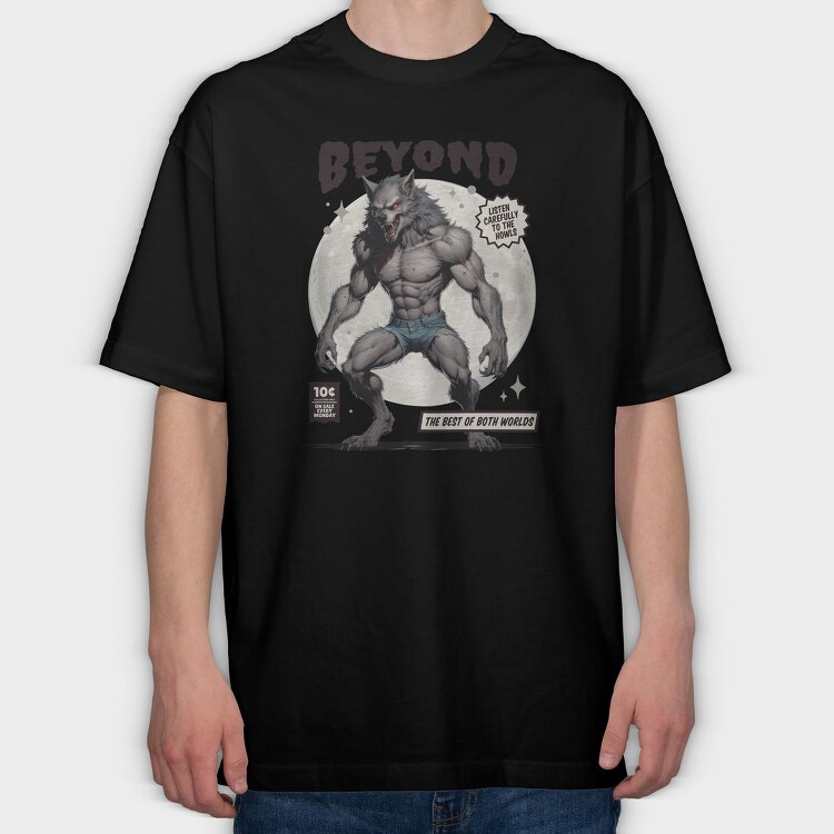 Beyond Werewolf Comic Trend, Tricou Oversize Barbati (Unisex)