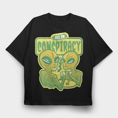 Space Aliens Playing Poker, Tricou Oversize Barbati (Unisex)