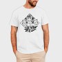 Elegant Cat Trio Illustration With Botanical Elements, Tricou Barbati (Unisex)