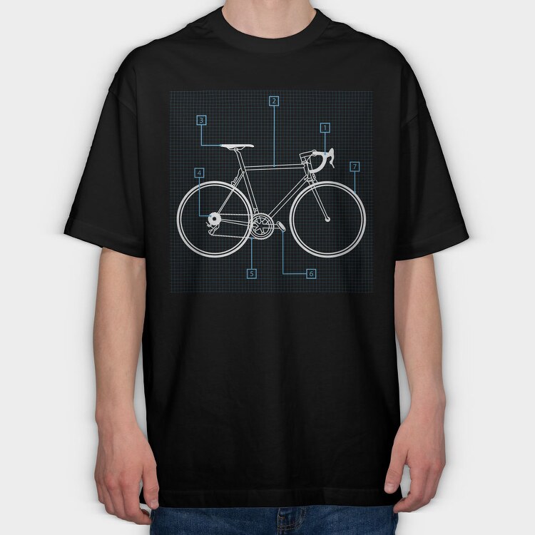 Bicycle Transport Instructions Bike, Tricou Oversize Barbati (Unisex)