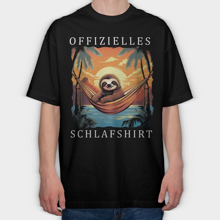 Sloth Hammock, Tricou Oversize Barbati (Unisex)