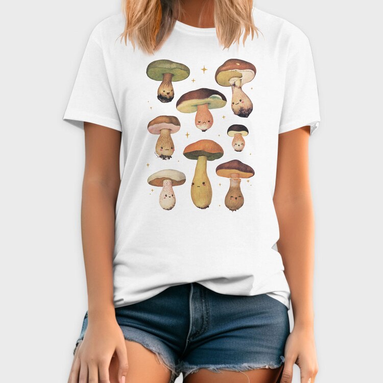 Poster Mushrooms, Tricou Barbati (Unisex)