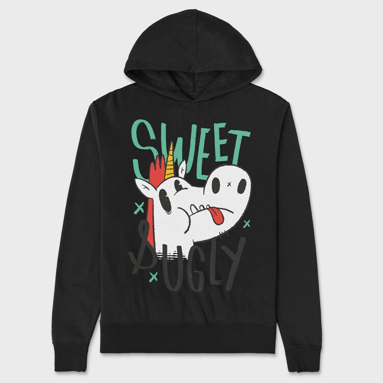 Sweet Ugly Unicorn, Hanorac Oversize Barbati (Unisex)