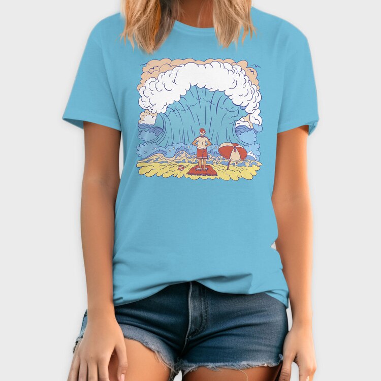 Big Wave Meme Beach Stand, Tricou Barbati (Unisex)