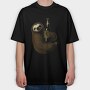 Sloth Hugging Beer, Tricou Oversize Barbati (Unisex)