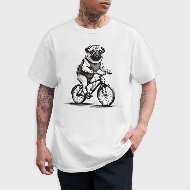 Pug Bike, Tricou Barbati (Unisex)