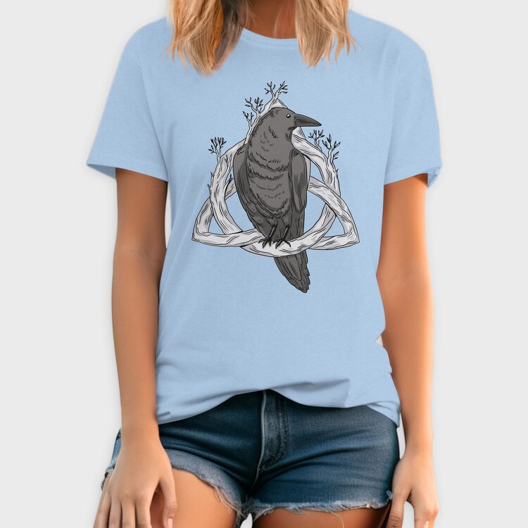 Raven On Nordic Symbol, Tricou Barbati (Unisex)