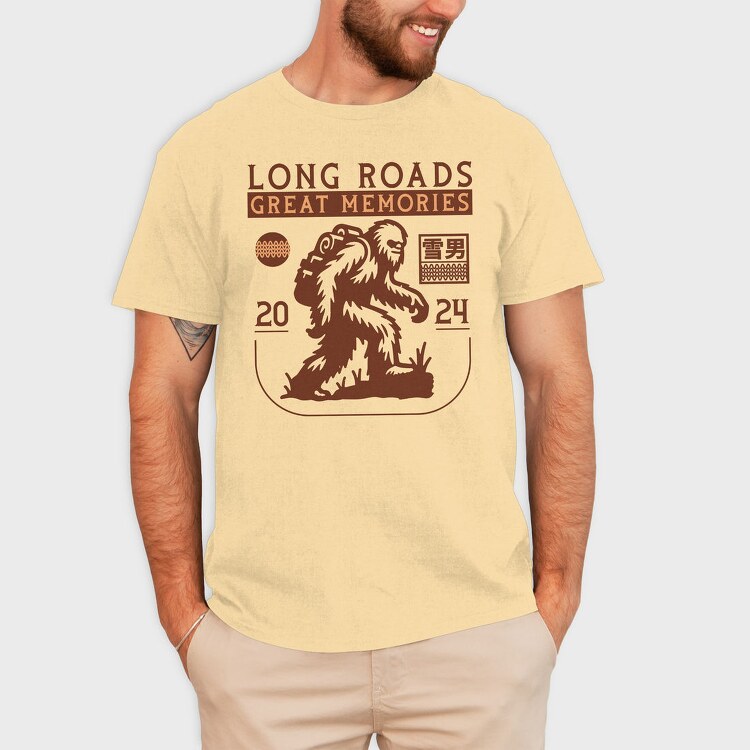 Bigfoot Hiking Memories Trend Yeti, Tricou Barbati (Unisex)