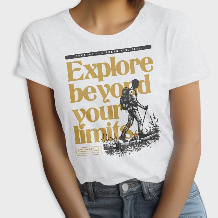 Hiking Exploration Quote, Tricou Femei