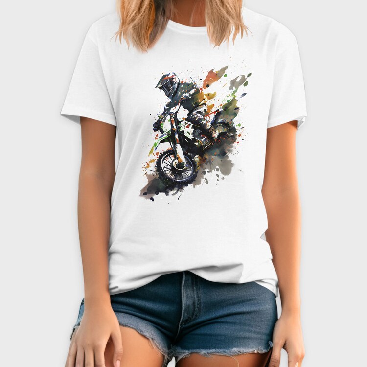 Motocross Watercolor, Tricou Barbati (Unisex)