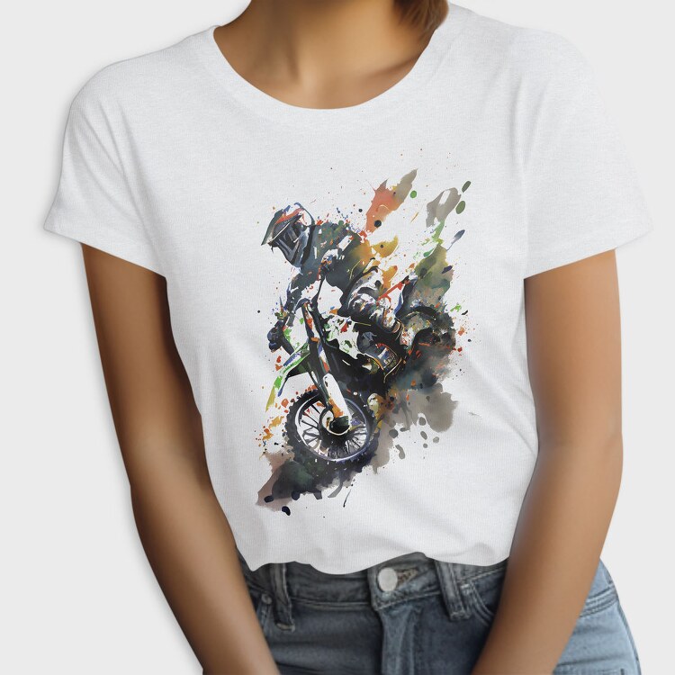 Motocross Watercolor, Tricou Femei