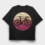 Bike Silhouette Retro Sunset, Tricou Oversize Barbati (Unisex)
