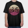 Bike Silhouette Retro Sunset, Tricou Oversize Barbati (Unisex)