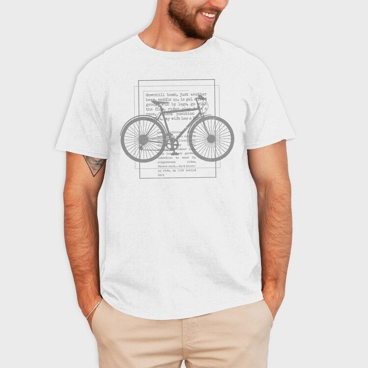 Biker Text Bicycle, Tricou Barbati (Unisex)