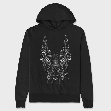 Monochrome Doberman, Hanorac Oversize Barbati (Unisex)