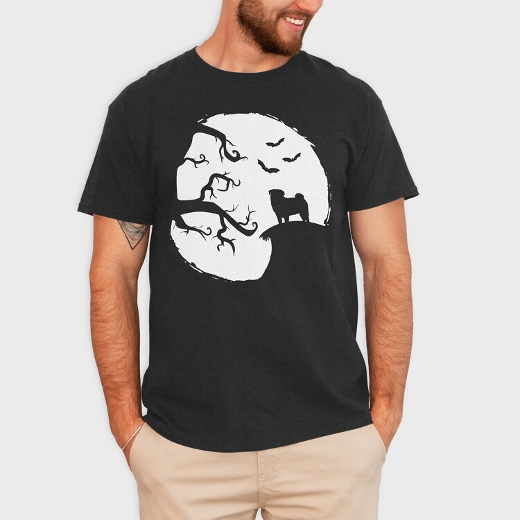 Pug Halloween, Tricou Barbati (Unisex)