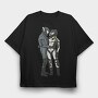 Motorcyclist Couple Love, Tricou Oversize Barbati (Unisex)