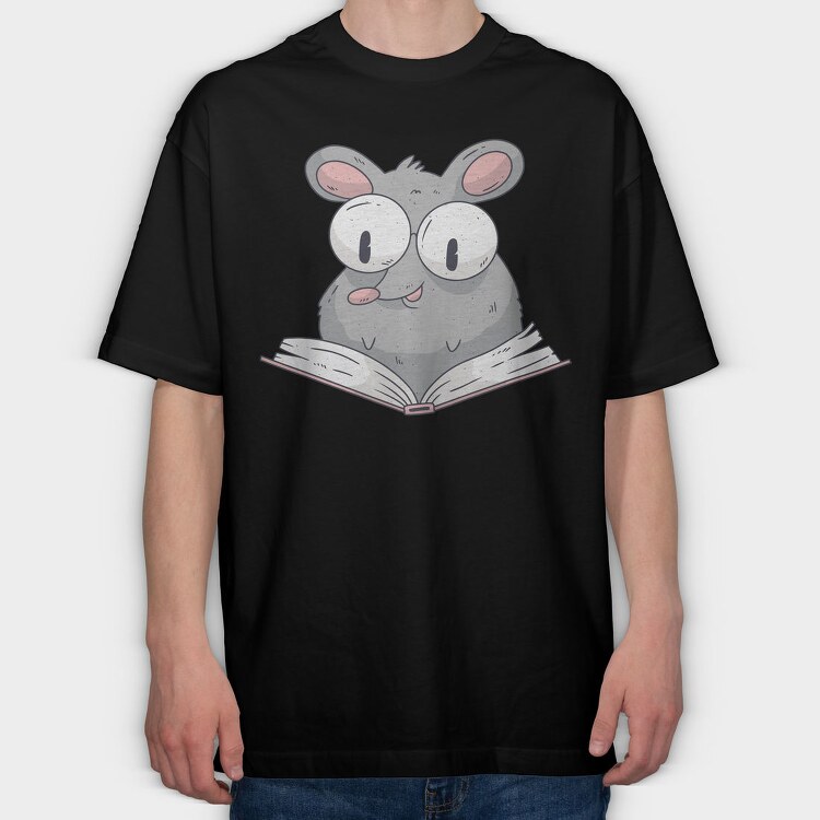 Reading Rat, Tricou Oversize Barbati (Unisex)