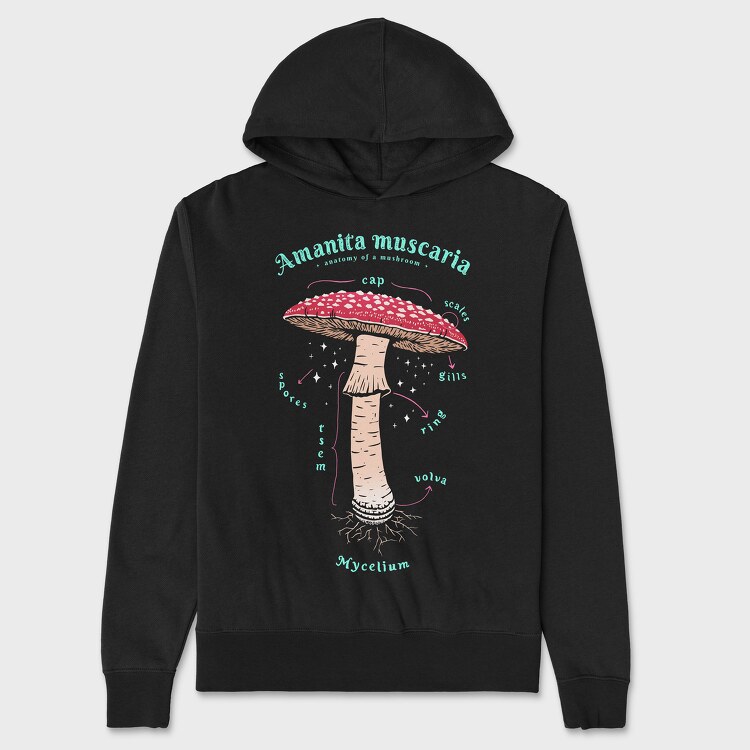 Amanita Muscaria, Hanorac Oversize Barbati (Unisex)