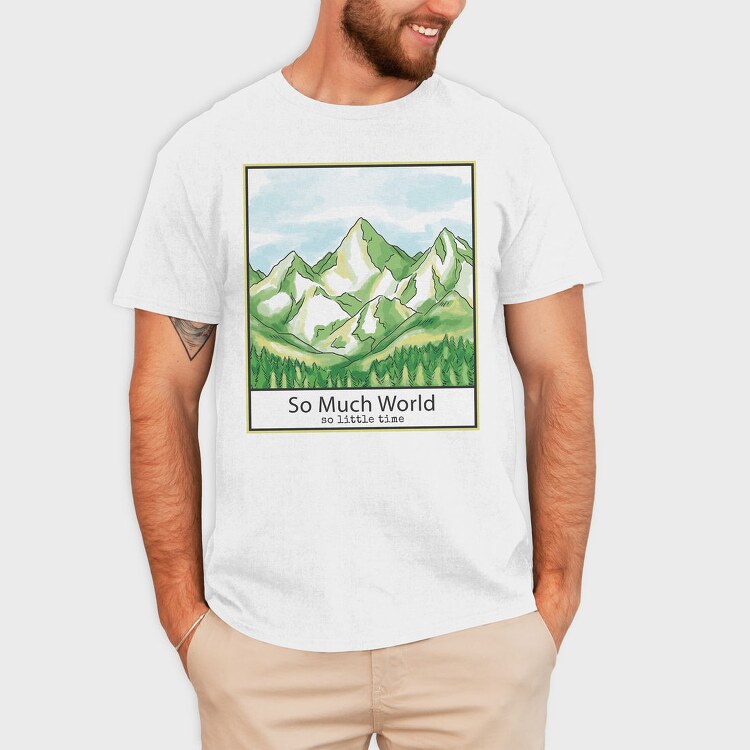 Mountain And Pine Trees Landscape Quote, Tricou Barbati (Unisex)