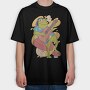 Hippie Frog Playing Guitar, Tricou Oversize Barbati (Unisex)