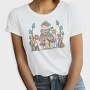 Hippie Gnome On Mushroom Banjo Cottagecore, Tricou Femei