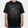 Galaxy Cat, Tricou Oversize Barbati (Unisex)