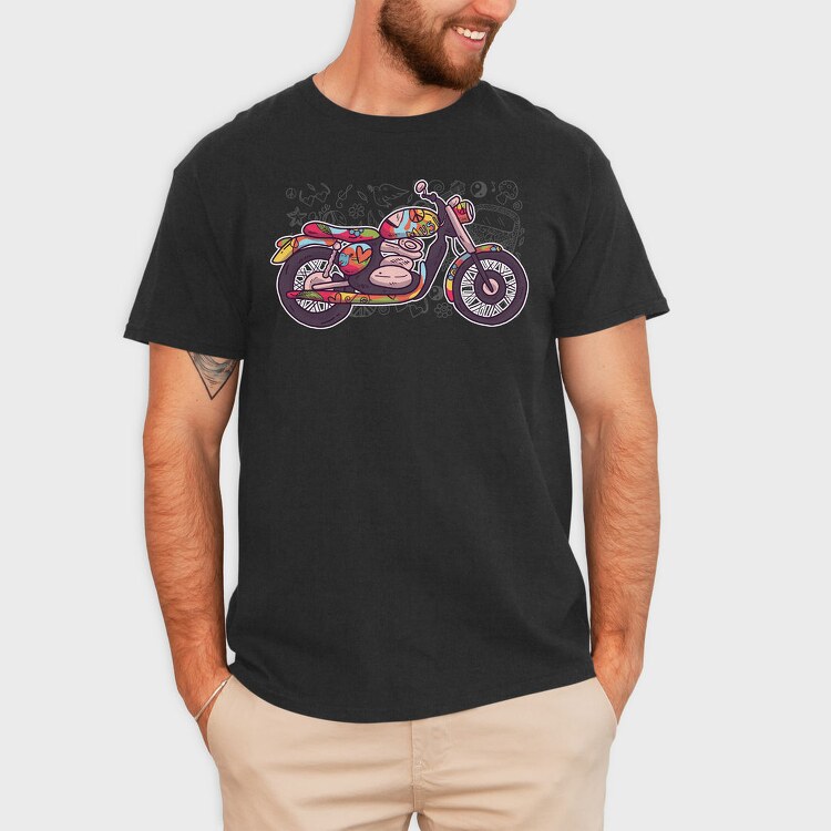 Hippie Motorcycle, Tricou Barbati (Unisex)