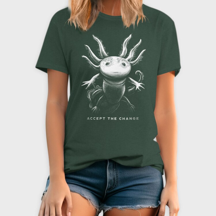 Realistic Hand Drawn Axolotl Change, Tricou Barbati (Unisex)
