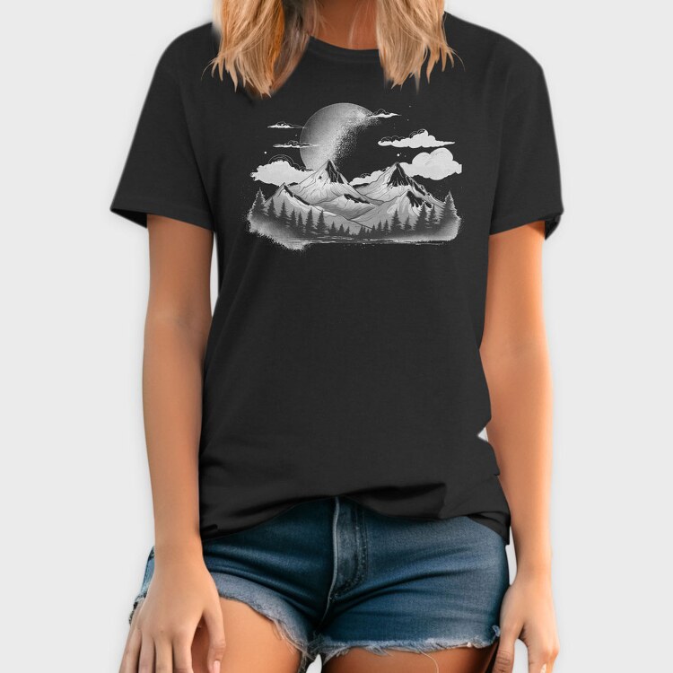 Mountains With the Moon, Tricou Barbati (Unisex)
