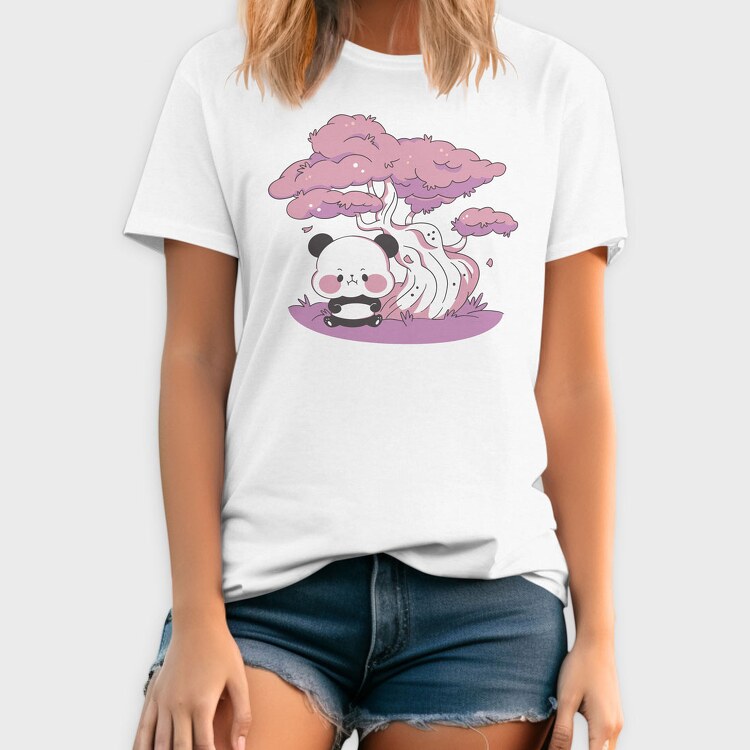 Panda Sakura Kawaii, Tricou Barbati (Unisex)
