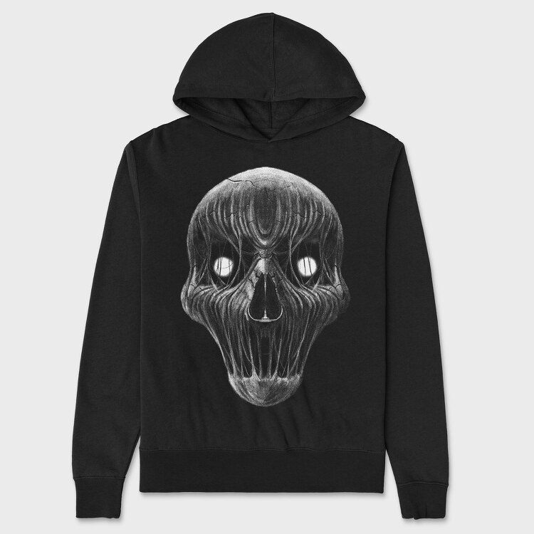 Horror Skull Monochrome, Hanorac Oversize Barbati (Unisex)