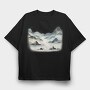 Mountain Lake Watercolor Skyland, Tricou Oversize Barbati (Unisex)
