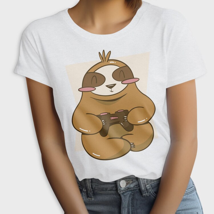 Gamer Sloth With Joystick Gaming, Tricou Femei