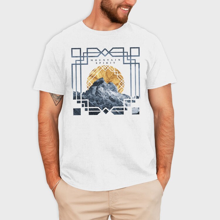 Mountain Landscape Art Deco Tote, Tricou Barbati (Unisex)