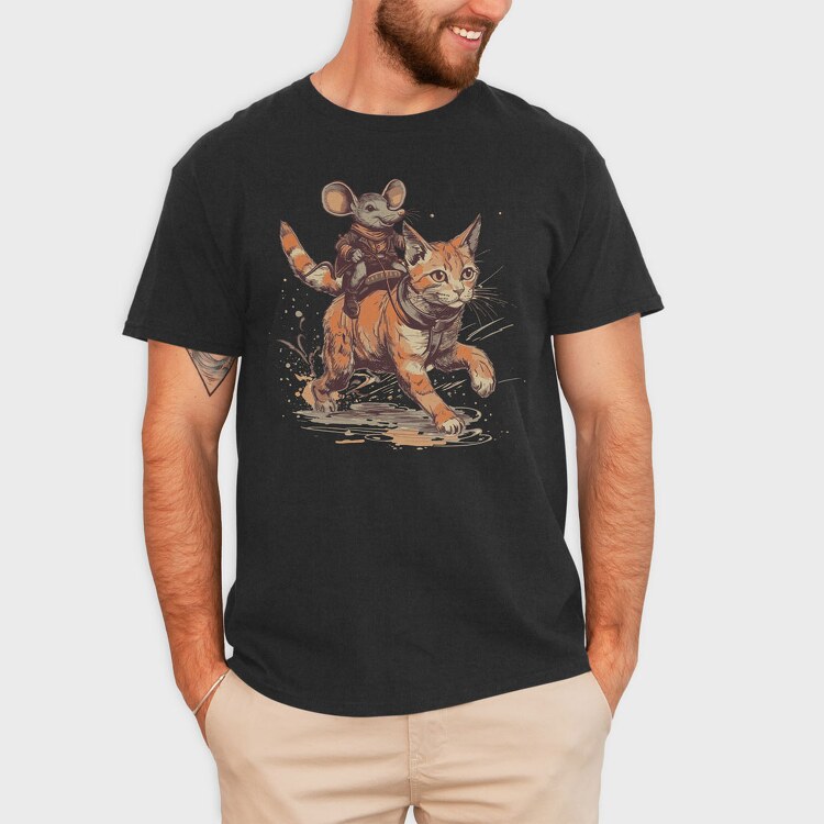 Mouse Cowboy Cat, Tricou Barbati (Unisex)