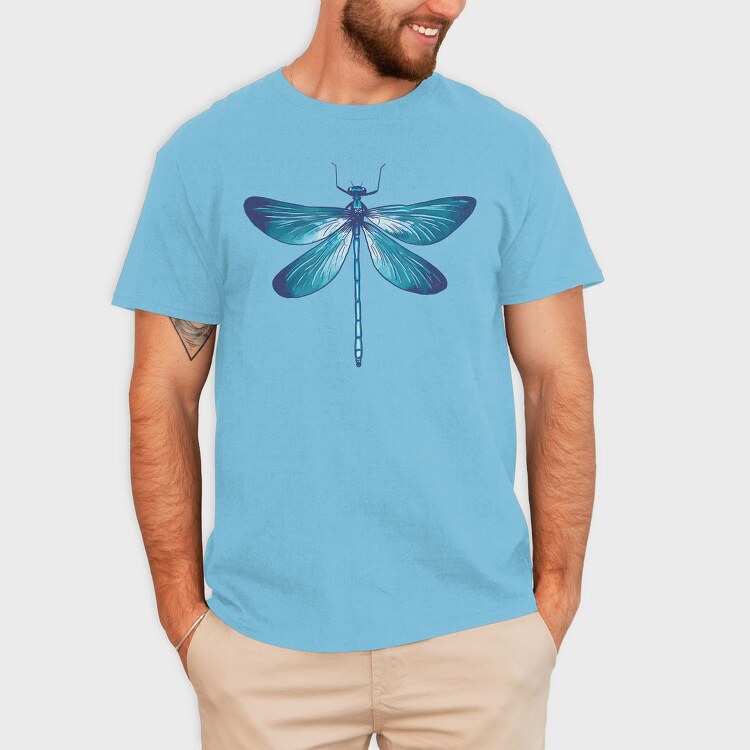 Blue Dragonfly Realistic, Tricou Barbati (Unisex)