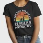 Retro Sunset Drink and Fishing, Tricou Femei