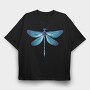 Blue Dragonfly Realistic, Tricou Oversize Barbati (Unisex)