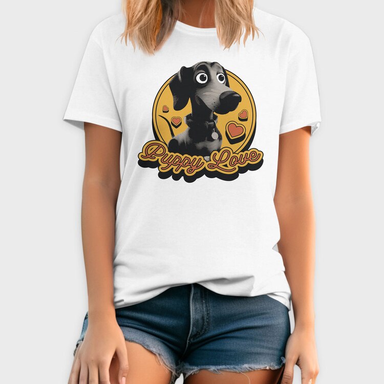 Puppy Love Retro, Tricou Barbati (Unisex)