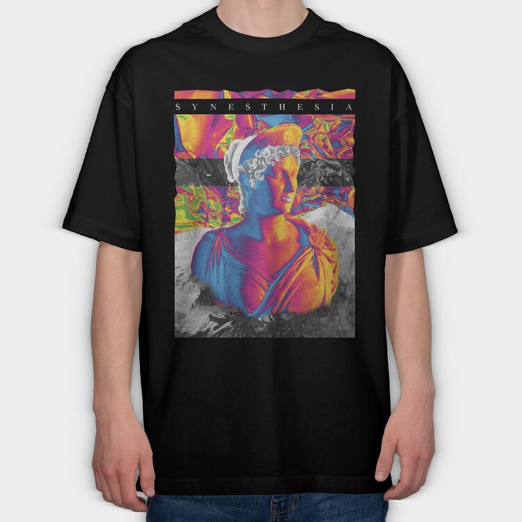 Holographic Greek Statue, Tricou Oversize Barbati (Unisex)