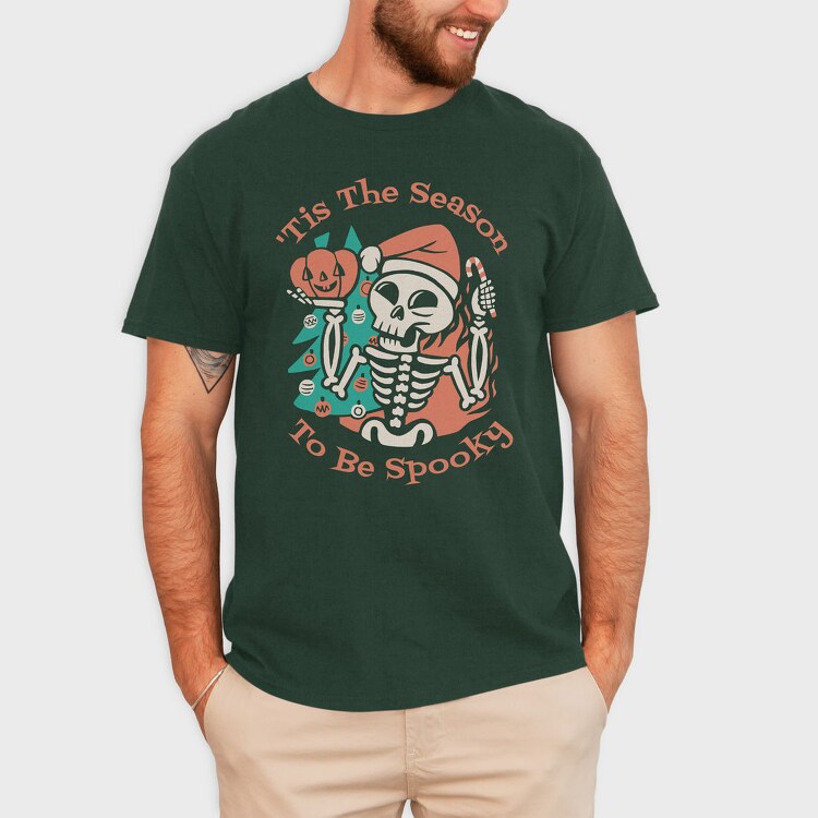 Christmas Skeleton This The Season To Be Spooky, Tricou Barbati (Unisex)