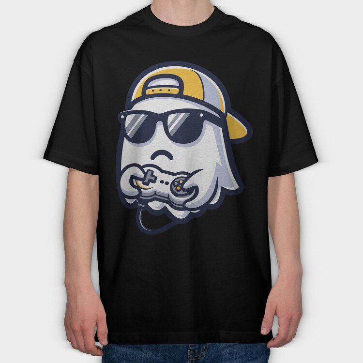 Gaming Ghost Joystick, Tricou Oversize Barbati (Unisex)