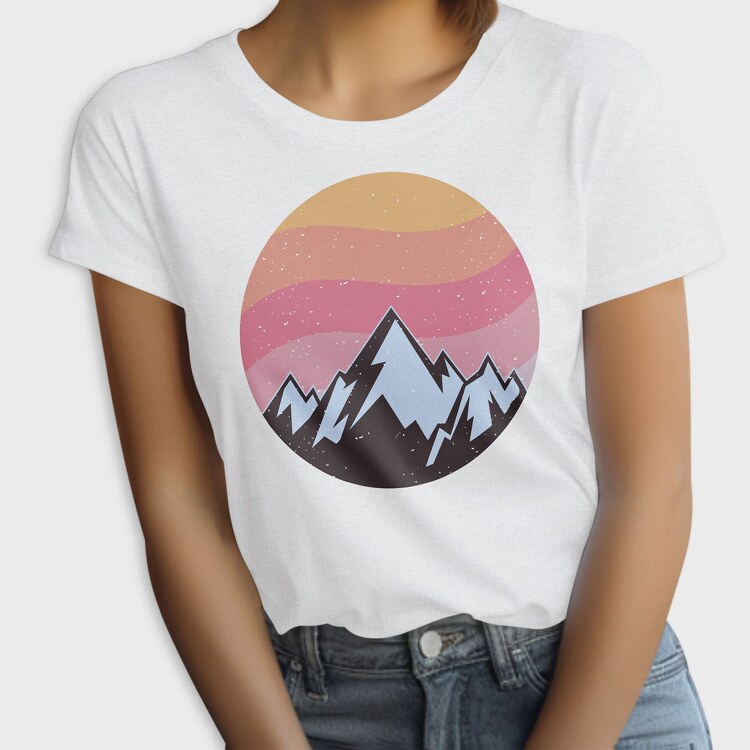 Retro Sunset Mountain, Tricou Femei